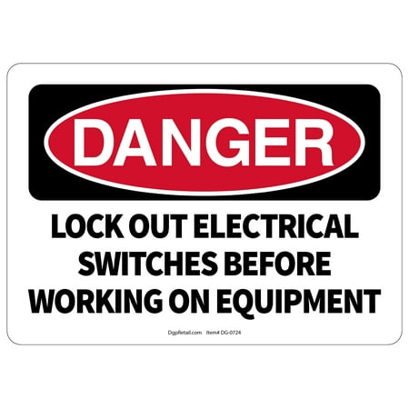 OSHA DANGER SAFETY SIGN LOCK OUT ELECTRICAL SWITCHES BEFORE WORKING
