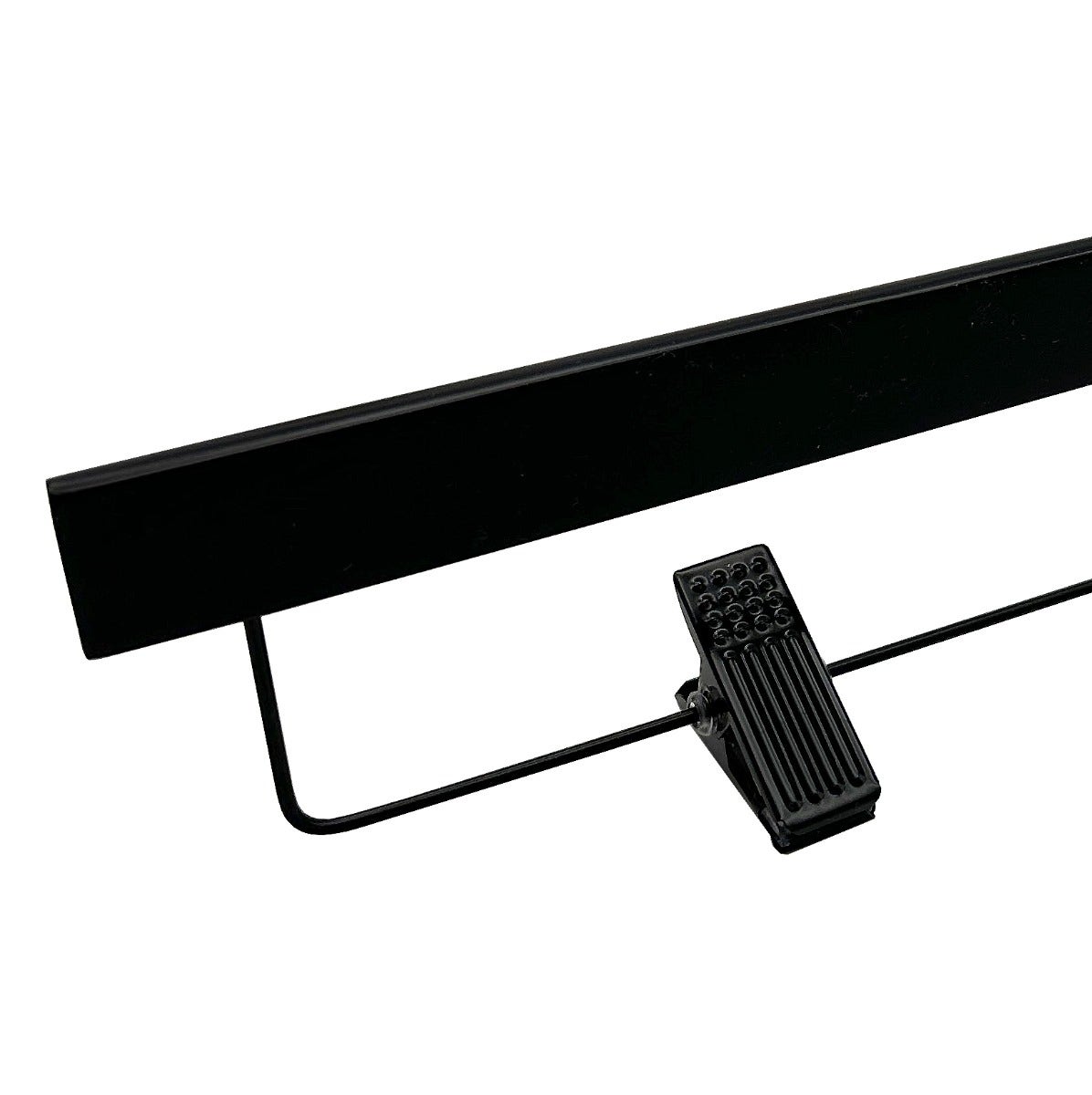 Nahanco 14" NAHANCO SlimLine Wooden Pant/Skirt Hanger With Padded Clips - Black With Black Hardware