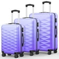 thumbnail image 6 of 28-inch PC + ABS Large Checked Suitcase with Spinner Wheels and TSA Lock for Travel Trips Business, Purple, 6 of 10
