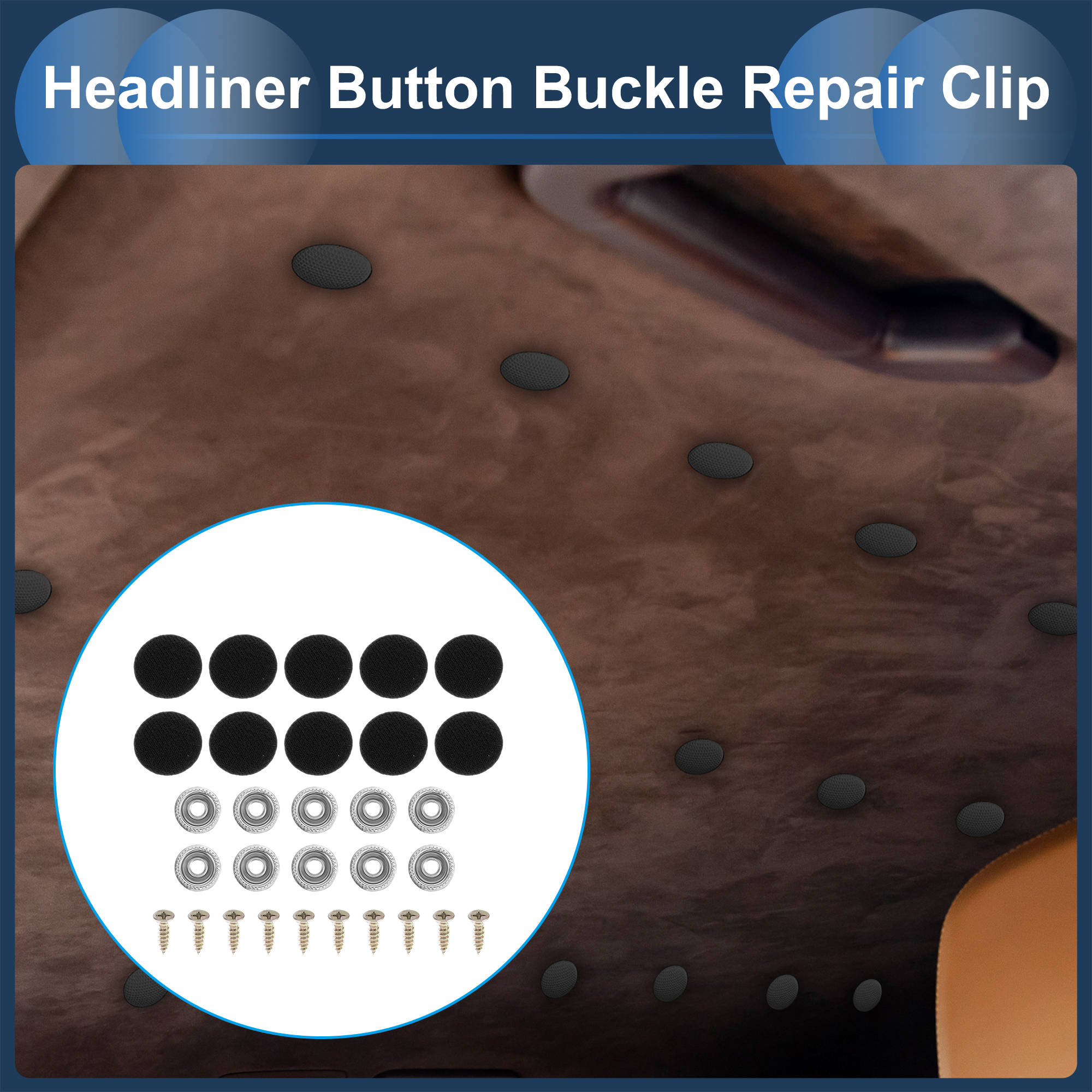 Unique Bargains 10Pcs Headliner Button Buckle Repair Clip for Car Roof Interior Black