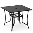 thumbnail image 3 of 37" Square Metal Patio Dining Table for 4, Black with 3-Size Umbrella Hole & Anti-Slip Pads  CY, 3 of 9