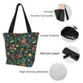 thumbnail image 3 of Goofa Mexican Flower 1 Pattern Tote Bags,Large Capacity Bag,Beach Tote with Zipper Closure, Large Capacity and Foam Padding, 3 of 6