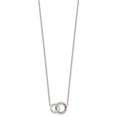 thumbnail image 3 of Auriga Fine Jewelry Sterling Silver Rh-plated Colorful CZ Intertwined Circle Necklace with 2 inch Ext. for Women 18", 3 of 6