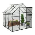 thumbnail image 3 of Enyopro Walk in Greenhouse, Garden Greenhouse for Outdoors, Polycarbonate Plant Greenhouse with Slide Door, Anchor and Adjustable Roof Vent, 6x6ft, 3 of 8