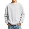 thumbnail image 2 of Boys Long Sleeve Sweatshirt Crewneck Fleece Pullover Solid Tops Fall Clothes, 2 of 5