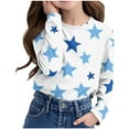 thumbnail image 2 of Posijego Kids Long Sleeve Shirts Star Printed Comfy T-Shirts Cartoon Graphic Tee for Girls Boys Undershirts, 2 of 7