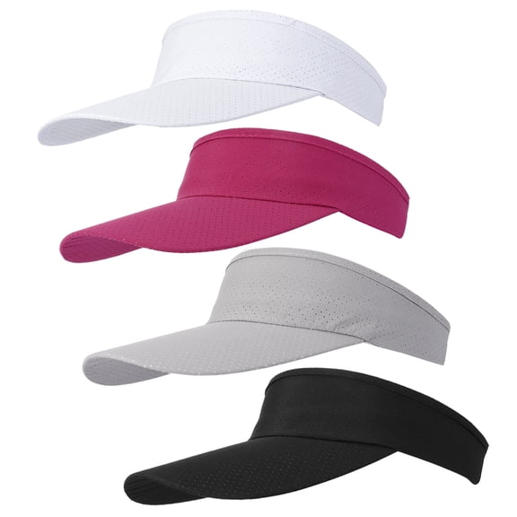 Hengguang 4Pack Sports Sun Visor Hats for Men & Women, UV Protection Adjustable Quick-Dry Golf Cap for Summer, Beach, Tennis, Outdoor Activities, Unisex Sun Hat with Sweatband