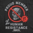 thumbnail image 2 of Mens Funny T Shirts Proud Member Of The Human Resistance Sarcastic Terminator 2 Movie Tee For Men Graphic Tees, 2 of 9
