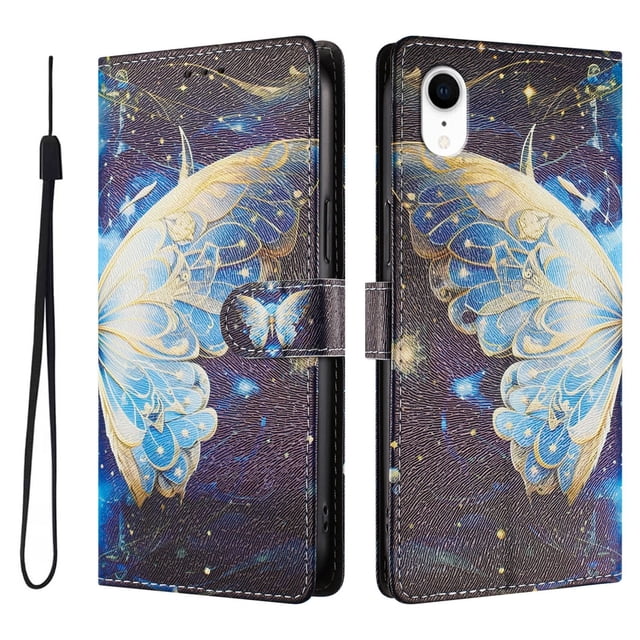 FOXDOCK Funda Tipo Cartera para iPhone XR con Soporte y Correa – Diseño de Patrones Lindos