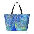 thumbnail image 2 of Daiia Peacock Beach Travel Bag - Water-Resistant Beach Bag, Lightweight Tote with 7 Pockets for Women and Men - Gym,Pool,Camping,Reusable Grocery Bag, 2 of 7