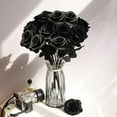 thumbnail image 4 of 10Pcs Black Rose Artificial Flowers with Long Stem,Realistic Silk Fake Roses Bouquet for Home Wedding Centerpieces Party Table Decoration Halloween Gifts, 4 of 6
