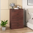 thumbnail image 4 of Gymax Commode à 7 Tiroirs Commode en Bois avec Poignées en Métal Rails de Guidage Espresso, 4 of 10
