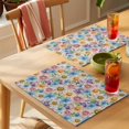 thumbnail image 4 of Watercolor Flowers Placemats Set of 12 Spring Floral Daisy Plants Country Beige Place Mats Indoor Wipeable Table Mats Washable Dining Table Placemats for Kitchen Holiday Party Home Decor 13x19 Inch, 4 of 9