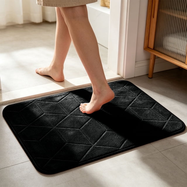 Alfombra de baño de vellón de coral con base antideslizante, absorbente, de secado rápido, lavable, 40x60 cm, múltiples colores