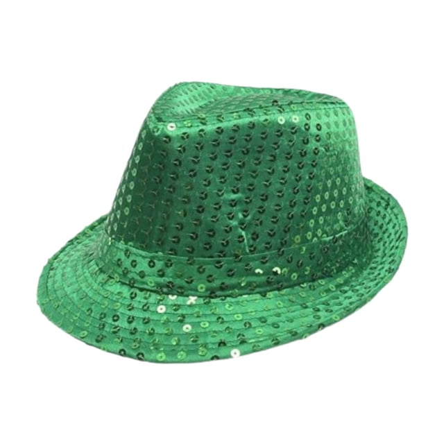 Sombrero de Lentejuelas Gorra de Jazz Sombrero de Fiesta Accesorio de Disfraz con Diseño Brillante Y Llamativo Adecuado para Celebraciones Del Día de Verde