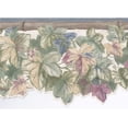 thumbnail image 3 of CONCORD WALLCOVERINGS Wallpaper Border Floral Pattern Bamboo Ivy Leaves Berries for Living Room Cottage, Green Beige White Blue Red, 6.75 Inches by 15 Feet 30385382B, 3 of 4