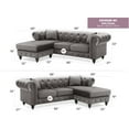 thumbnail image 3 of Glory Furniture Nola Sofa Chaise in Dark Gray Color, 3 of 6
