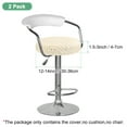 thumbnail image 3 of Uxcell 2-Pack Fundas Redondas para Taburetes de Bar, para Fundas de Asiento de Patrón de Rayas de Poliéster de 12-14 Pulgadas con Bandas Elásticas [Beige], 3 of 7