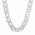thumbnail image 4 of 9.5mm Large Solid .925 Sterling Silver Flat Mariner Chain Necklace, 36 inches, 4 of 6