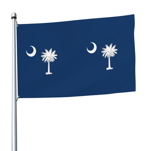 South Carolina Flag Pattern Flag 5x8 Ft Print Vivid Color Outdoors Indoors Light-Weight Polyester Flags