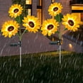 thumbnail image 4 of Ranliy Solar Lights Outdoor Garden Decor - 2 Pack Sunflower Lights, Waterproof Solar Outdoor Lights Auto On/Off Solar Decorative Lights for Garden, Patio, Backyard, 4 of 7