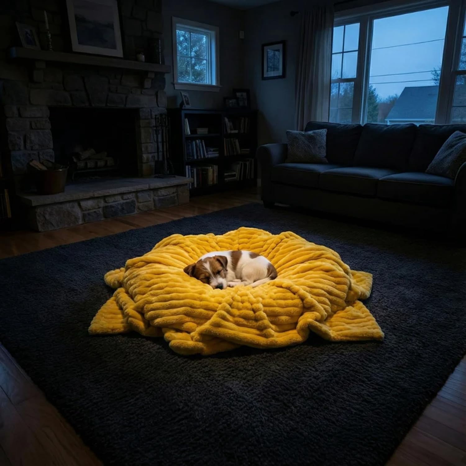 Lethargic Emotional Support Blanket for Dogs, 150*200cm Polyester Fleece Pet Blanket with Soft Calming Surface for Nesting, Crate, Sofa and Everyday Indoor Use