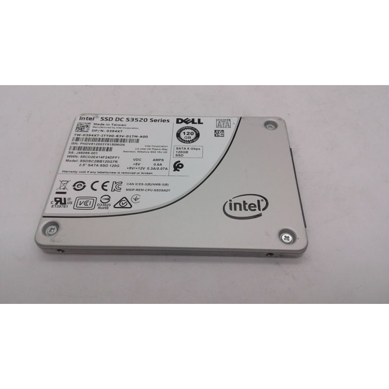 Dell DC S3520 120GB 2.5'' SATAIII SSD 6Gbps Solid State Drive SC2BB120G7R 0394XT (Used) - Walmart.com