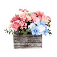 thumbnail image 1 of Centro mesa floral con arreglo floral artificial, elegante y versátil, con bandeja madera para mesa comedor o decoración rústica., 1 of 8