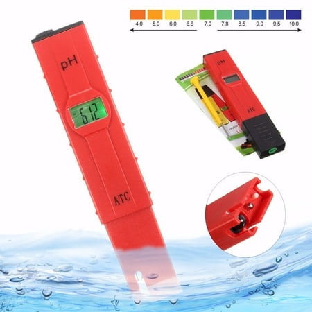 Side Water - Pocket Size Digital LCD PH Meter / PH Tester / Mini Water Quality Tester for Household Drinking Water, Hydroponics, Aquariums, Swimming Pools, PH 0-14.0 Measuring Range ±0.1 pH