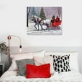 thumbnail image 4 of Nawypu  Christmas Canvas Wall Art, Children and Horse Pull Sledges, Christmas Trees Decorations Artwork Print on Canvas, Country Christmas Wall Art Decorations for Home Living Room Decor, 4 of 4
