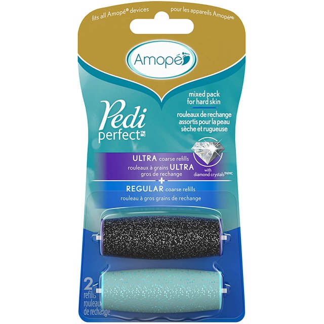 Amopé Pedi Perfect Mixed Pack Roller Heads Ultra Coarse Regular Coarse 2 refills