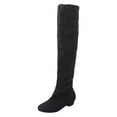 thumbnail image 6 of Mepaouo Women's Slouchy Knee High Boots Wide Calf Pull On Flat Boot Suede Fall Weather Winter Shoes, 6 of 7