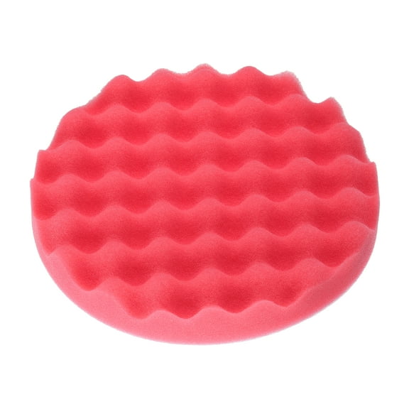 Uxcell Buffing Sponge Pads 7" Polishing Wheel Waffle Finishing Grip Pad Car Buffer Polisher with Hook and Loop Back for Car Detailing Polishing Waxing, Red