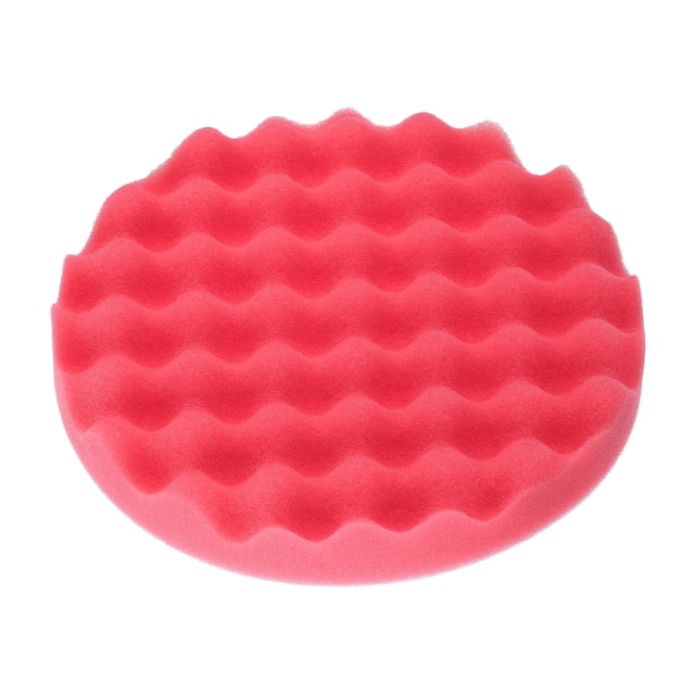 Uxcell Almohadillas de Esponja de Pulido de 7" Rueda de Pulido Almohadilla de Acabado con Agarre para Pulidora de Coche con Respaldo de Gancho y Bucle para Detallado de Coche, Pulido y Cera, Rojo