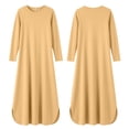 thumbnail image 3 of HBGVBA Casual Maxi Dresses for Women T Shirt Dress 3/4 Sleeve Crewneck Side Slit Pocket Loose Soft Stretchy Dress, 3 of 4