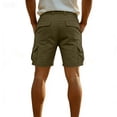 thumbnail image 3 of Nestiefly Mens Linen Cargo Shorts Summer Casual Loose Elastic Waist Drawstring Lightweight Beach Vacation Shorts with Pockets Army Green M, 3 of 3