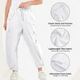 thumbnail image 3 of Rolanko Parachute Pants for Girls Y2K Cargo Trousers with Pockets Harajuku Jogger Pants, 3 of 7
