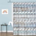 thumbnail image 3 of Rustic Elk Shower Curtain,Wood Planks Animal Snowflakes Winter Cabin Bathroom Curtain,Blue White Fabric Xmas Holiday Decor with Hooks,69X70 IN, 3 of 7