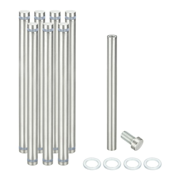 1/2" x 6.3" Standoff Screws, 8Pcs Stainless Steel Double Head Screw Stand Off Wall Mount Hardware Advertising Nail for Hanging Acrylic Picture Frame