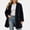Black, variant on ITSAME Womens Fleece Mid Length Coat Notched Lapel Button Front Warm Winter Outerwear Jacket Black Size L