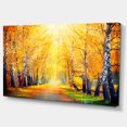 thumbnail image 2 of Designart - Arbres d'Automne Jaunes au Soleil - Grande Impression sur Toile Paysage, 2 of 3