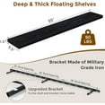 thumbnail image 5 of 55 Inch Floating Shelves Black, Rustic Wood Floating Shelf Wall Mounted, 9.3 Inch Deep Floating Shelf for Kitchen, Bedroom, 55 x 9.3 Wall Shelves for Home Storage, Set of 1, 5 of 13