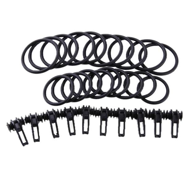 Toystoory 10 Uds. De plástico ajustable, anzuelos para caña de pescar, soporte para señuelo, accesorios de pesca seguros Pescar Negro