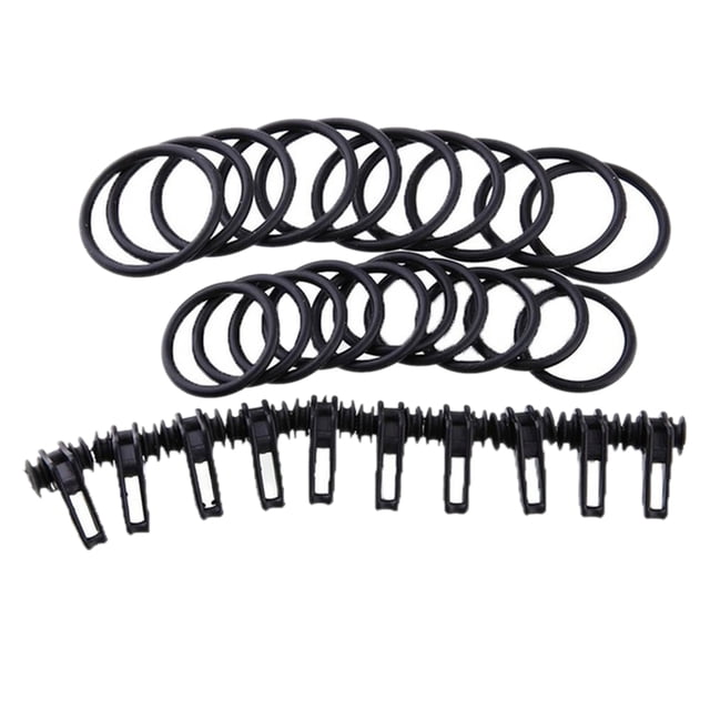 Toystoory 10 Uds. De plástico ajustable, anzuelos para caña de pescar, soporte para señuelo, accesorios de pesca seguros Pescar Negro