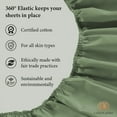 thumbnail image 6 of Casa Platino Sheets Twin XL – 450TC 100% Cotton Cooling Bedding Set, Hotel Luxury Finish, Long-Staple Cotton, Fade Resistant, Durable for Everyday Use – Iceberg Green, 6 of 6
