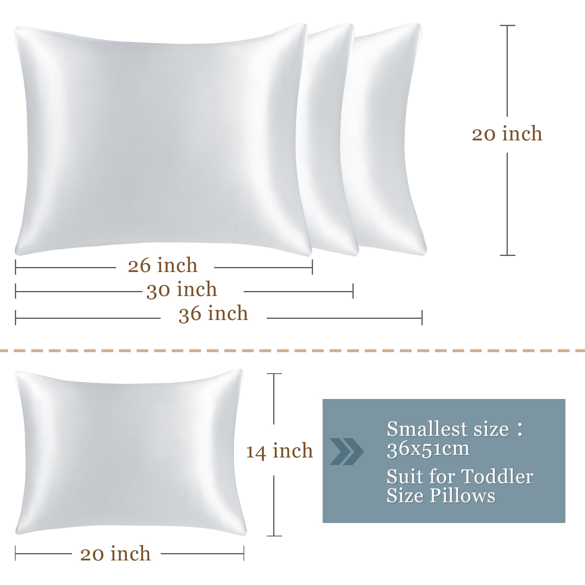 Unique Bargains 22 Momme Silk Pillowcase Queen Size Silver Grey