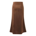 thumbnail image 5 of QHFBli Long Suede Leather Skirt for Women Ruffle Asymmetrical Western Boho Country Cowgirl Skirts, 5 of 7
