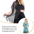 thumbnail image 2 of Sonducket Bufanda brillante de lujo, chal para sombra de protección solar, hilo fino femenino, borla de encaje hueco largo, capas de boda, Ropa, zapatos y accesorios Miscelánea Verde, 2 of 6