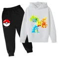 thumbnail image 3 of Conjunto de sudadera y pantalón con estampado de Pikachu para niños y niñas, conjunto informal con capucha y estampado de Pokémon, camisetas Kawaii para niños, jersey deportivo para niños, 3 of 5