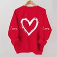thumbnail image 3 of Women's Valentine's Sweatshirt Long Sleeve Bow Print Crewneck Pullover Top for Romantic Red-4 S, 3 of 6